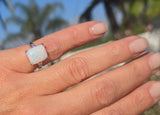14k white gold filigree c.1920's opal ring