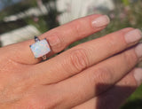 14k white gold filigree c.1920's opal ring