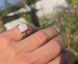 14k white gold filigree c.1920's opal ring