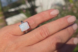 14k white gold filigree c.1920's opal ring