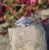 Platinum Art Deco European diamond vintage estate engagement wedding ring
