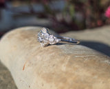 Platinum Art Deco European diamond vintage estate engagement wedding ring