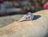 Platinum Art Deco European diamond vintage estate engagement wedding ring