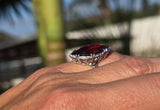 14k white gold citrine filigree Deco c.1920's estate ring