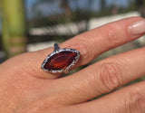 14k white gold citrine filigree Deco c.1920's estate ring