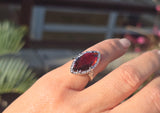 14k white gold citrine filigree Deco c.1920's estate ring