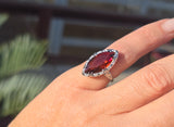 14k white gold citrine filigree Deco c.1920's estate ring
