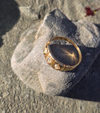 18ct gold Victorian pearl and diamond antique ring band