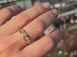 18ct gold Victorian pearl and diamond antique ring band