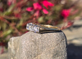 14k gold two-tone 5 diamond estate wedding stackable band