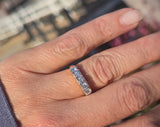 14k gold two-tone 5 diamond estate wedding stackable band