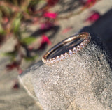 14k gold 1.8mm diamond eternity estate stackable band - size 6.25