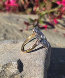 18ct gold two-tone Deco estate sapphire and diamond antique ring