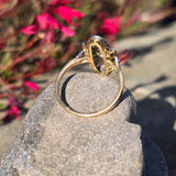 18ct gold two-tone Deco estate sapphire and diamond antique ring