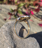 18ct gold two-tone Deco estate sapphire and diamond antique ring