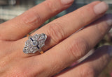 18ct gold two-tone Deco estate sapphire and diamond antique ring
