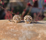18ct gold Victorian old cut diamond antique earrings