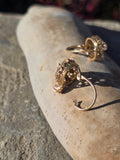 18ct gold Victorian old cut diamond antique earrings