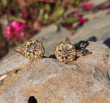 18ct gold Victorian old cut diamond antique earrings