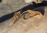 14k gold eatly Victorian pearl filigree antique estate earrings
