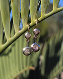 platinum & 18ct gold two-tone old cut diamond antique earrings