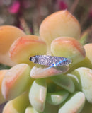 14k white gold diamond 2 row estate band - apx .33ct tw