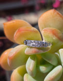 14k white gold diamond 2 row estate band - apx .33ct tw