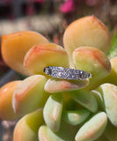 14k white gold diamond 2 row estate band - apx .33ct tw