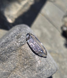 14k white gold diamond 2 row estate band - apx .33ct tw