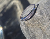 14k white gold Deco diamond stackable estate band