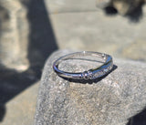 14k white gold Deco diamond stackable estate band
