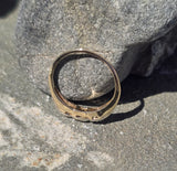 14k gold two-tone 3 diamond estate band