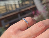 14k gold two-tone 3 diamond estate band