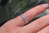 14k white gold diamond 2 row estate band - apx .33ct tw