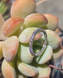 Platinum diamond channel set engraved eternity wedding stackable band - size 6.75