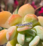 Platinum diamond channel set engraved eternity wedding stackable band - size 6.75