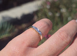 14k gold two-tone 3 diamond estate band