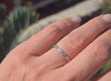 Platinum diamond channel set engraved eternity wedding stackable band - size 6.75