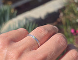 Platinum diamond channel set engraved eternity wedding stackable band - size 6.75