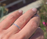 Platinum diamond channel set engraved eternity wedding stackable band - size 6.75
