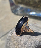 10k gold Art Deco onyx antique ring