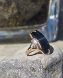 10k gold Art Deco onyx antique ring