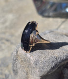 10k gold Art Deco onyx antique ring