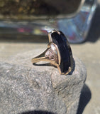 10k gold Art Deco onyx antique ring