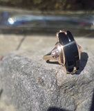 10k gold Art Deco onyx antique ring