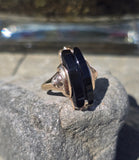 10k gold Art Deco onyx antique ring