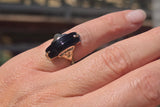 10k gold Art Deco onyx antique ring