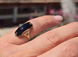 10k gold Art Deco onyx antique ring