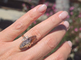 10k gold Art Deco agate antique ring