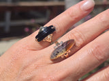 10k gold Art Deco onyx antique ring